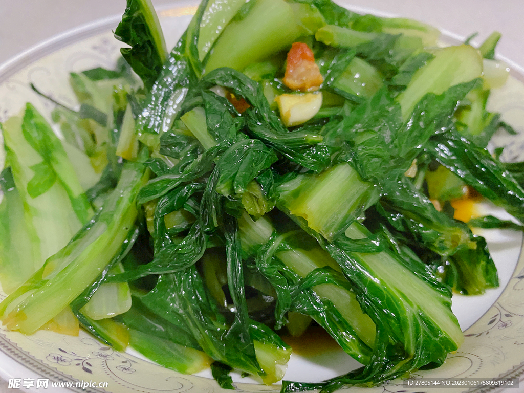 油炸炒麦菜
