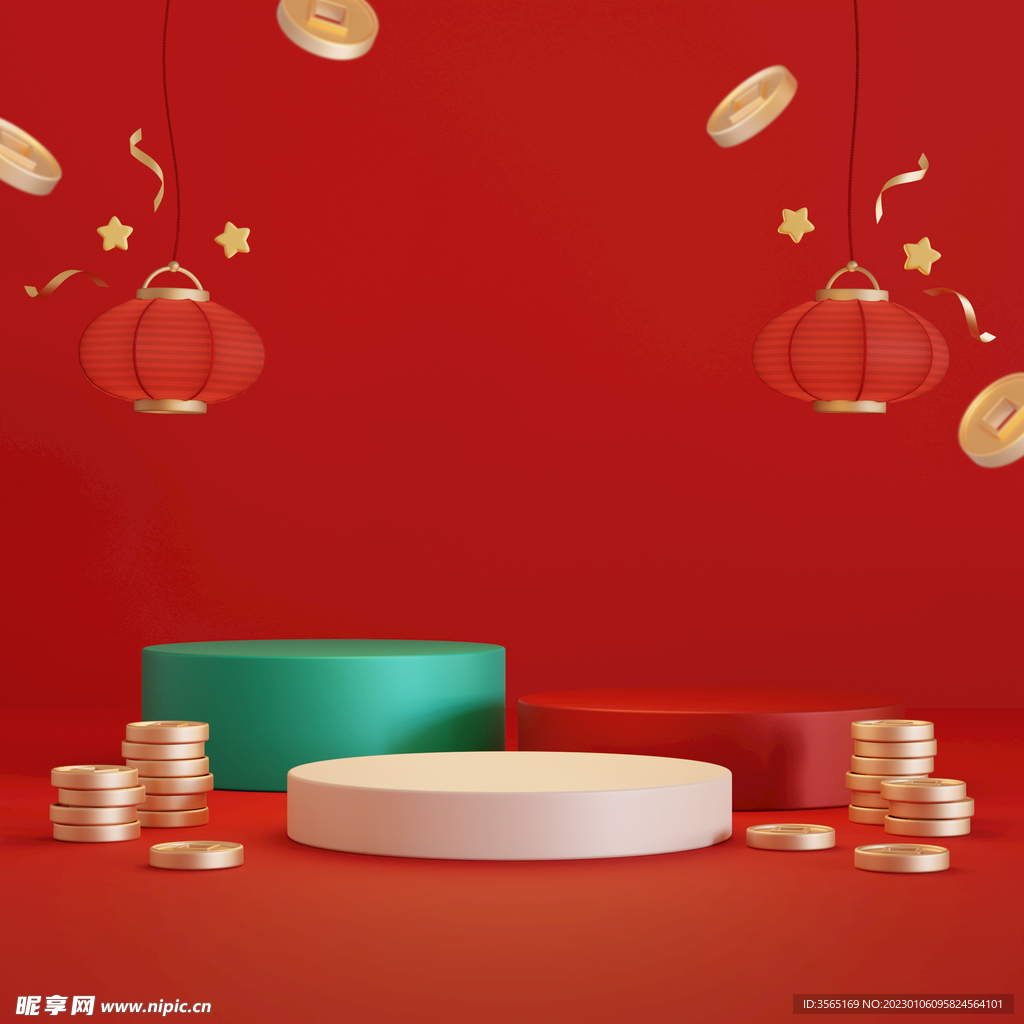 中国风新年产品展示台