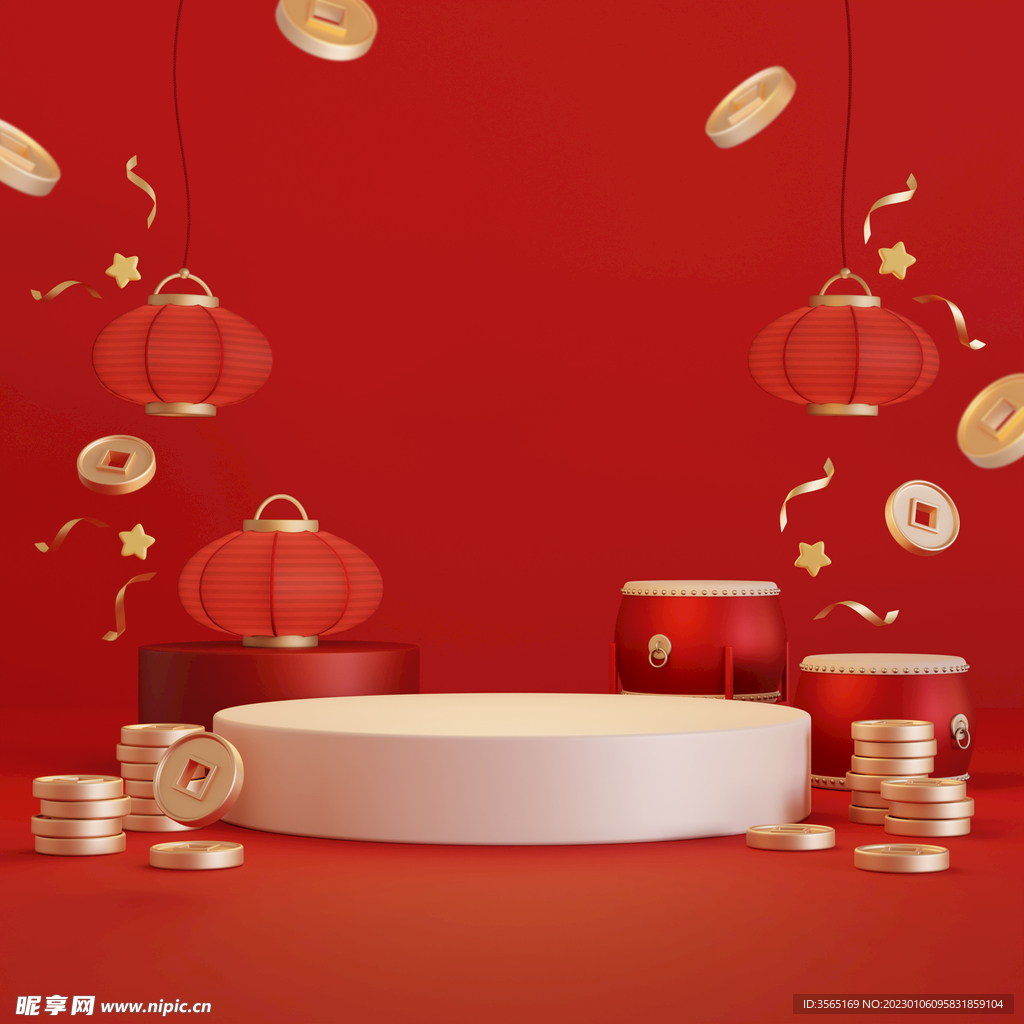 中国风新年产品展示台