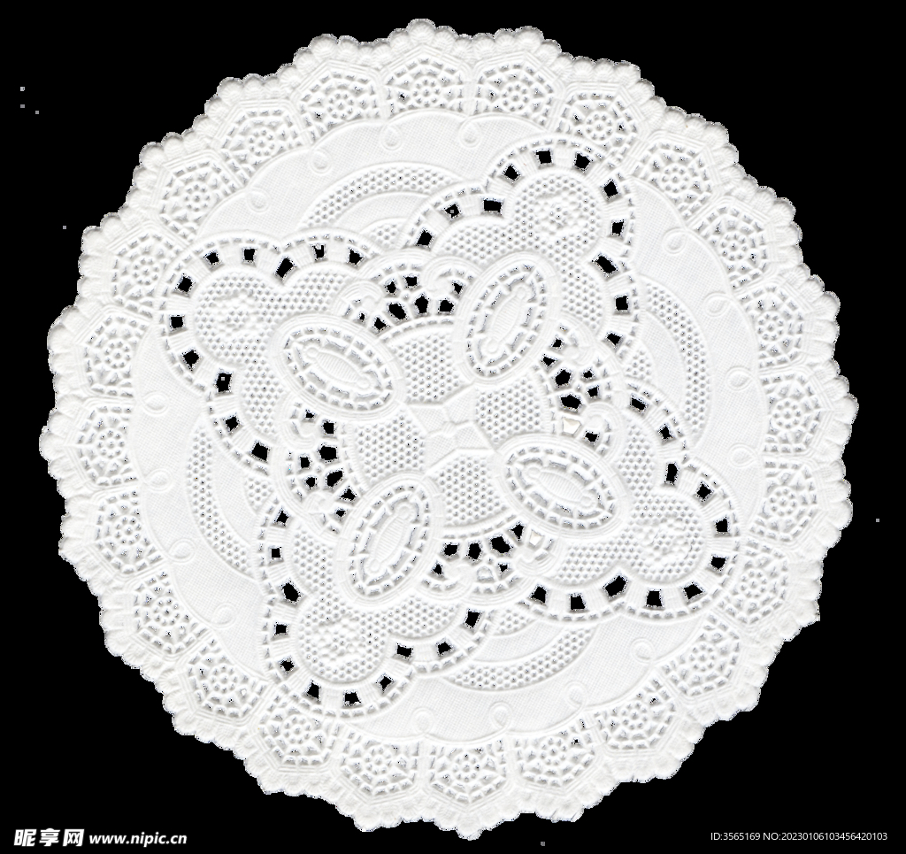 欧式复古圆形蕾丝透明PNG素材