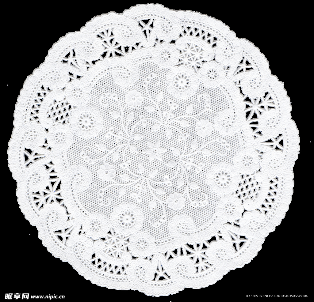 欧式复古圆形蕾丝透明PNG素材