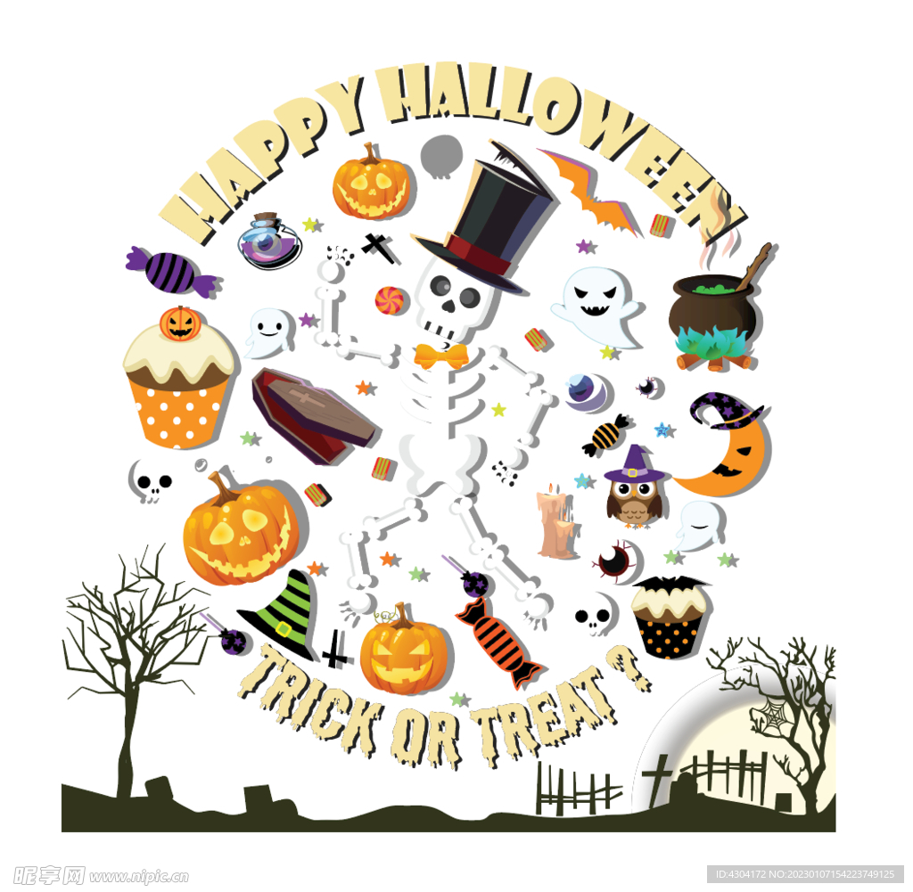万圣节矢量插画