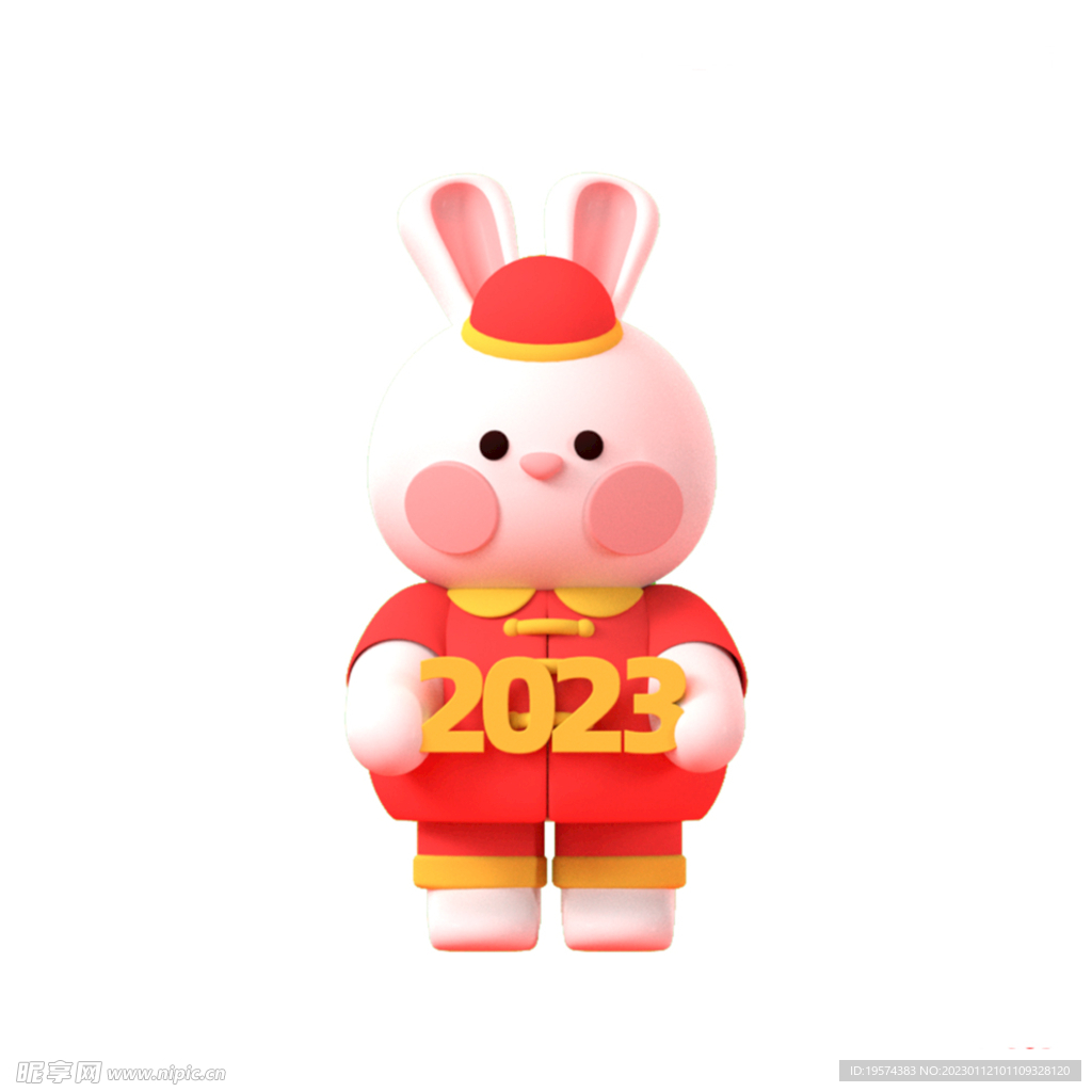C4D模型卡通新年兔子