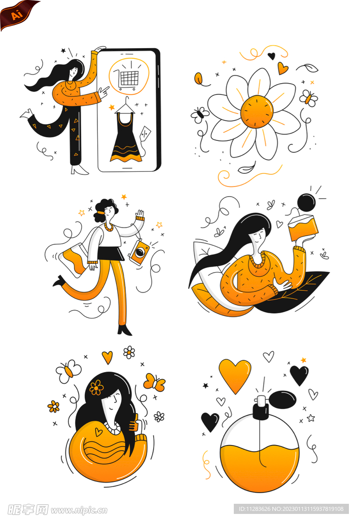 美丽女性插画