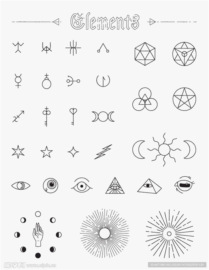 神秘几何纹身图案