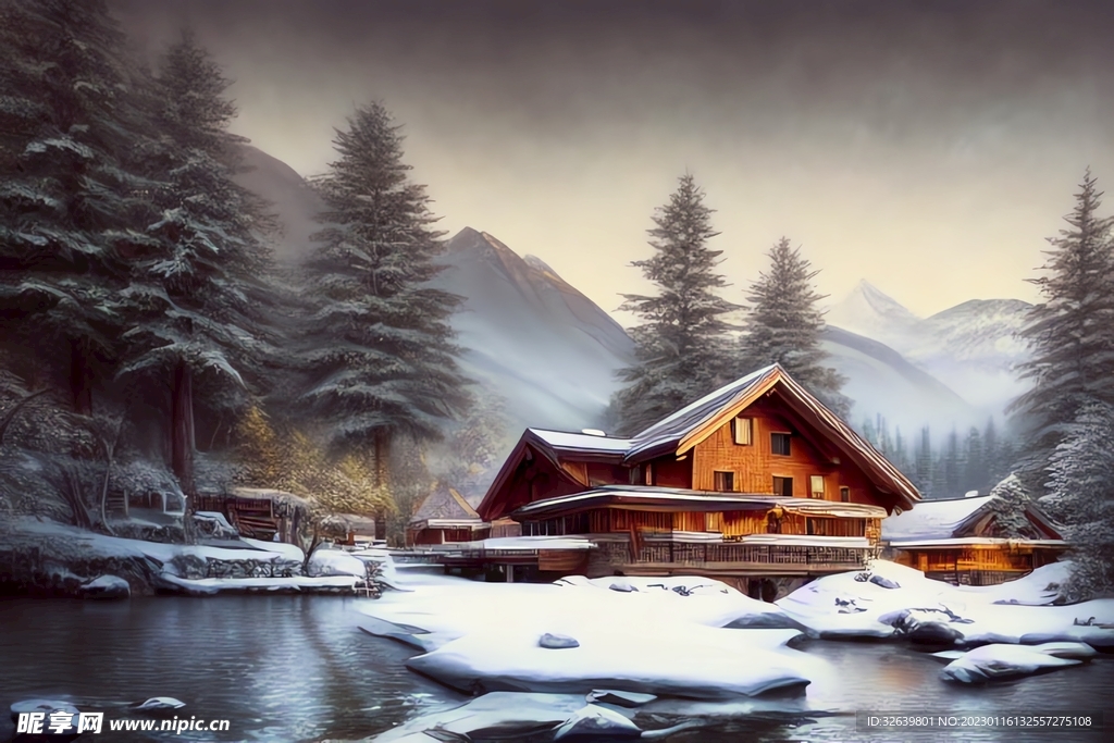  雪景插画