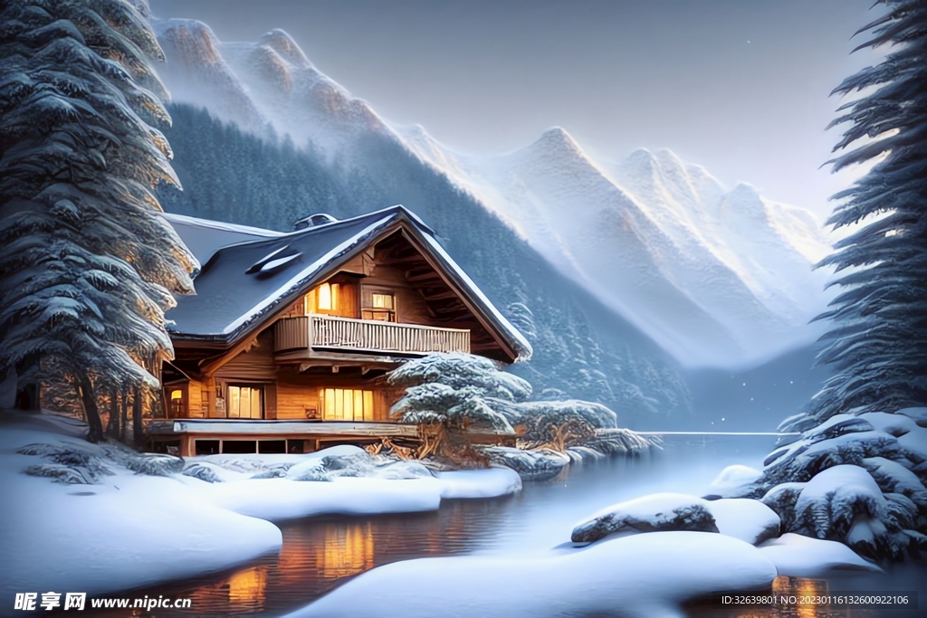  雪景插画