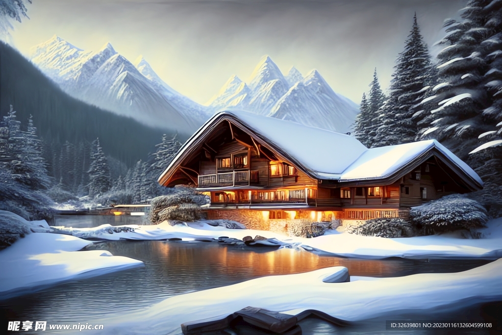  雪景插画