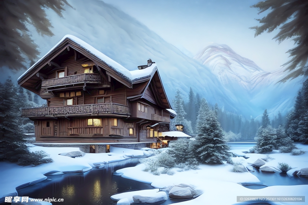 雪景插画 