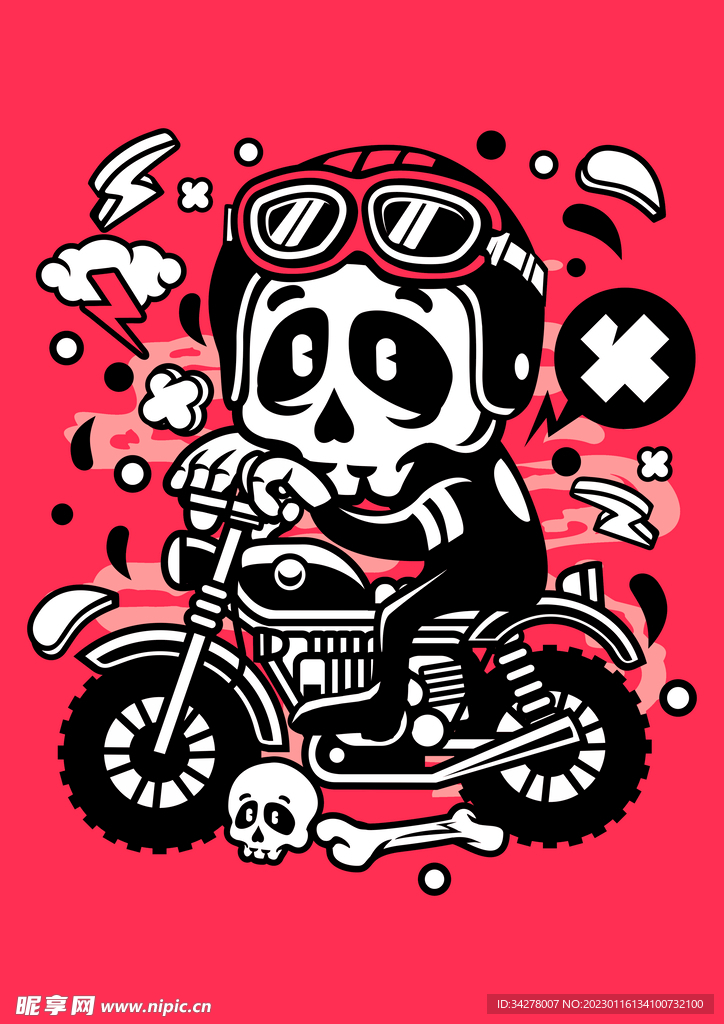 骷髅摩托海报