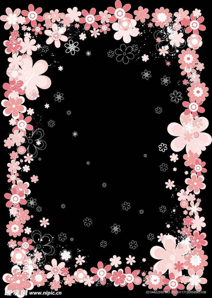粉色花瓣边框
