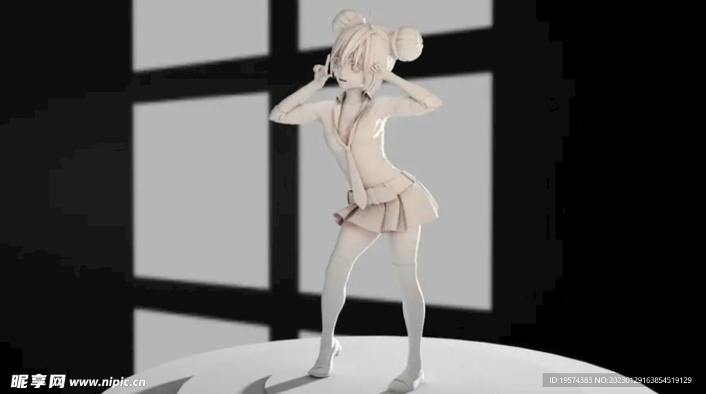 C4D模型 卡通美少女