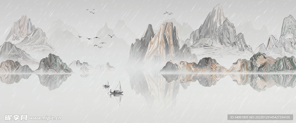 中国风山水背景