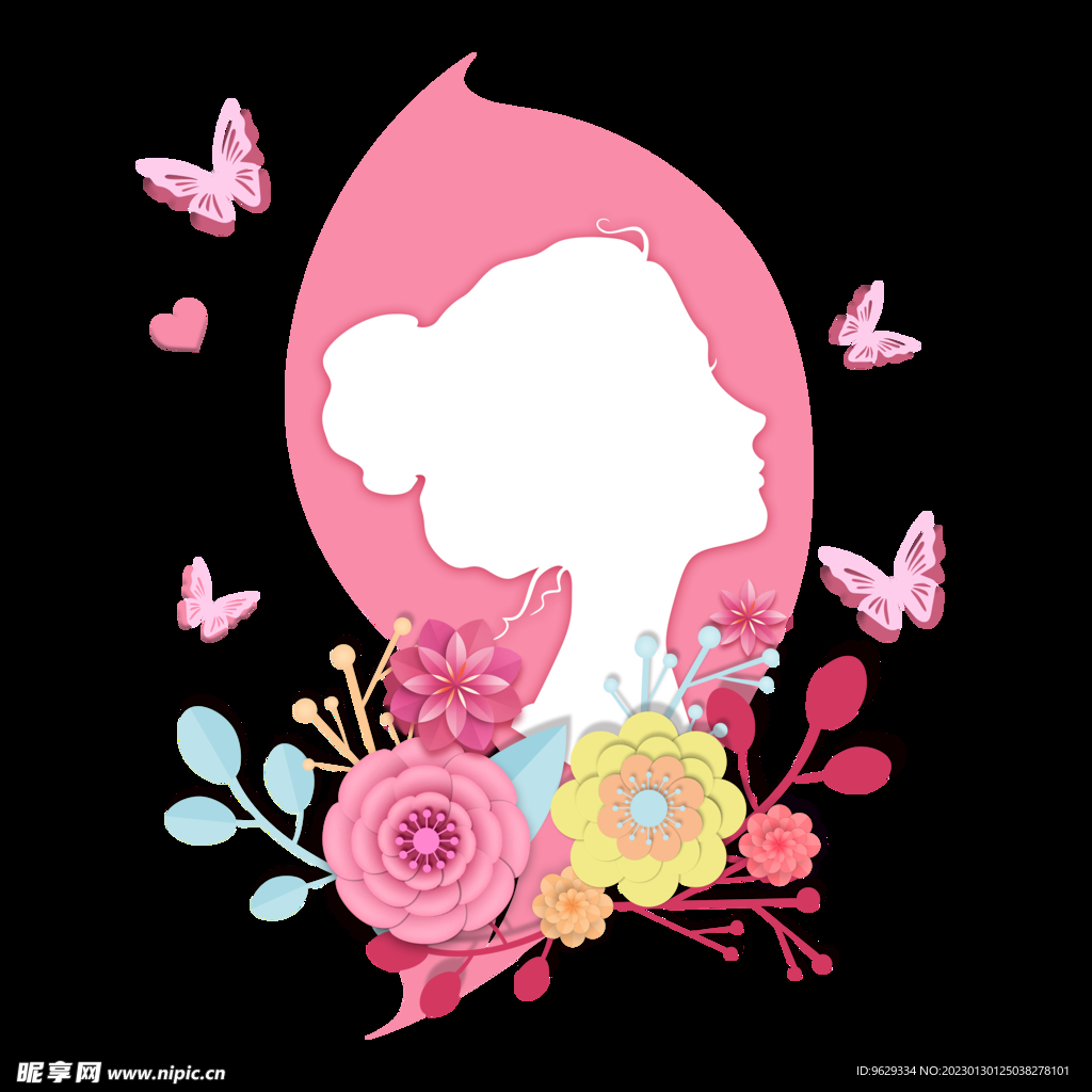 女生剪影
