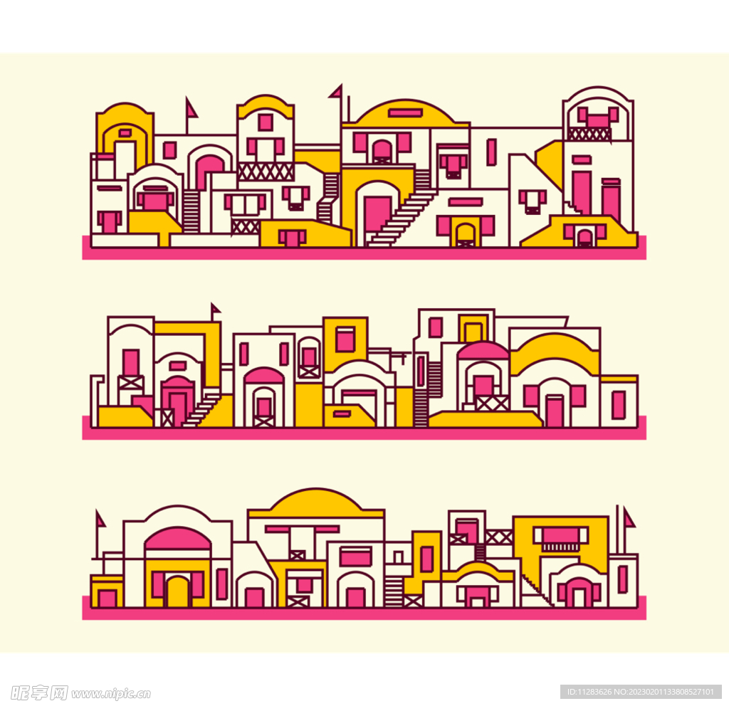 线性建筑插画
