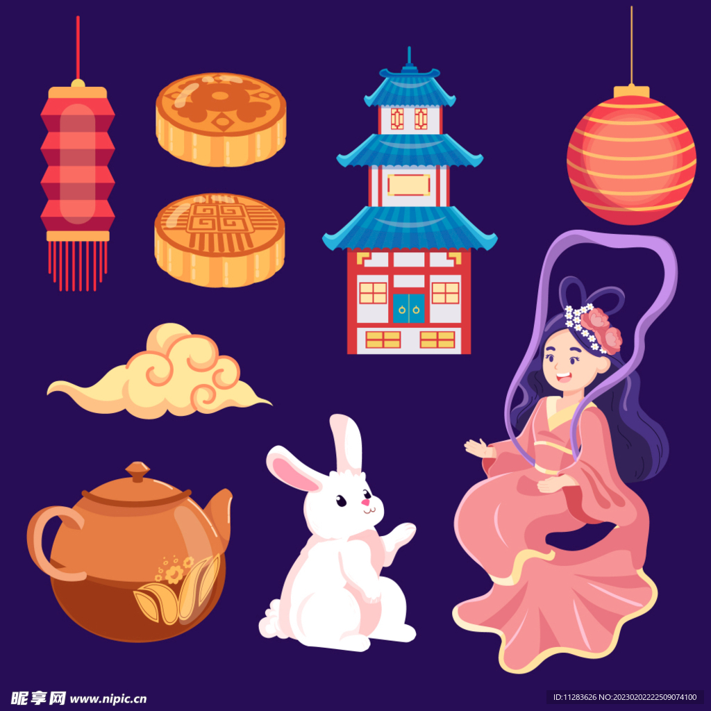 嫦娥中秋素材