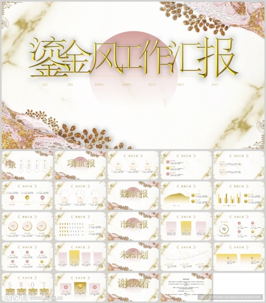 鎏金风工作汇报通用模板