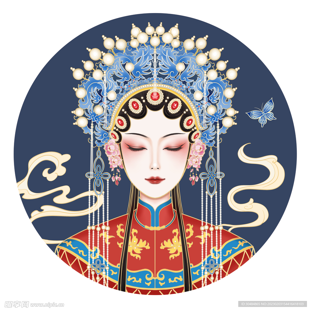 国潮手绘京剧人物