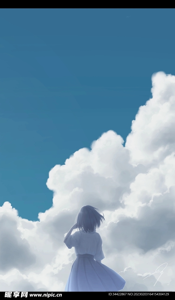 蓝天下