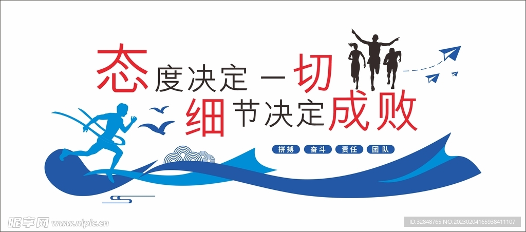 态度决定一切励志文化墙