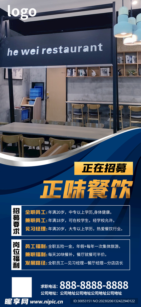 餐饮行业招聘海报