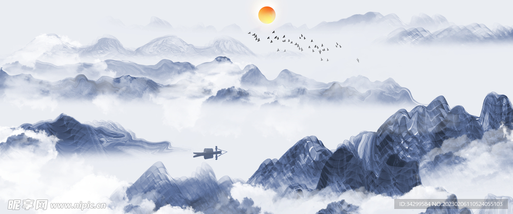 中国风山水背景