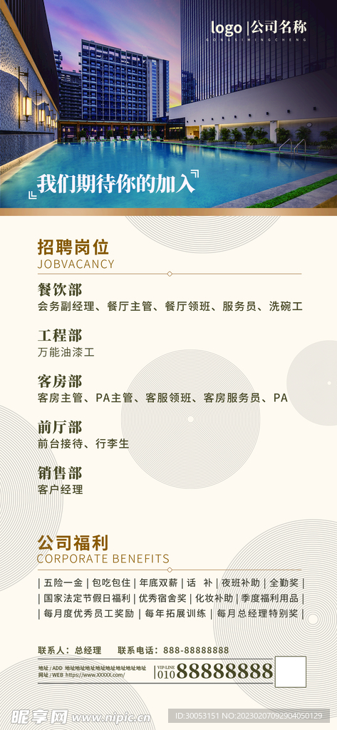 酒店招聘海报