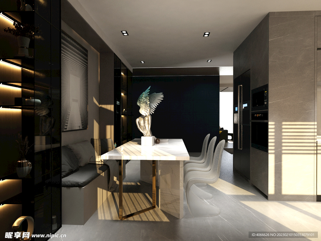 现代餐厅3d模型