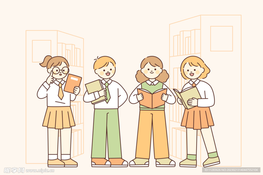 可爱学生儿童