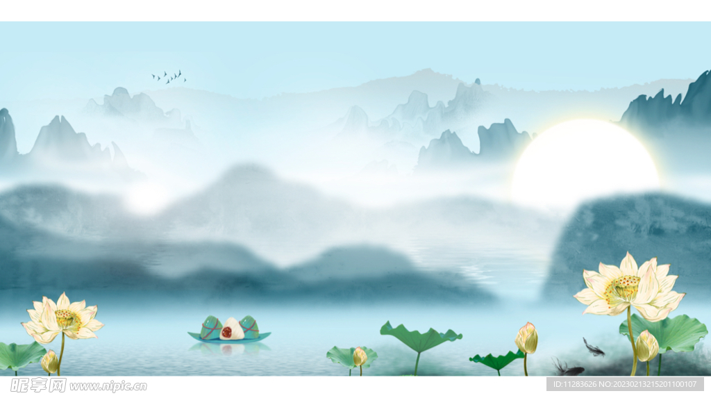 中国风山水背景