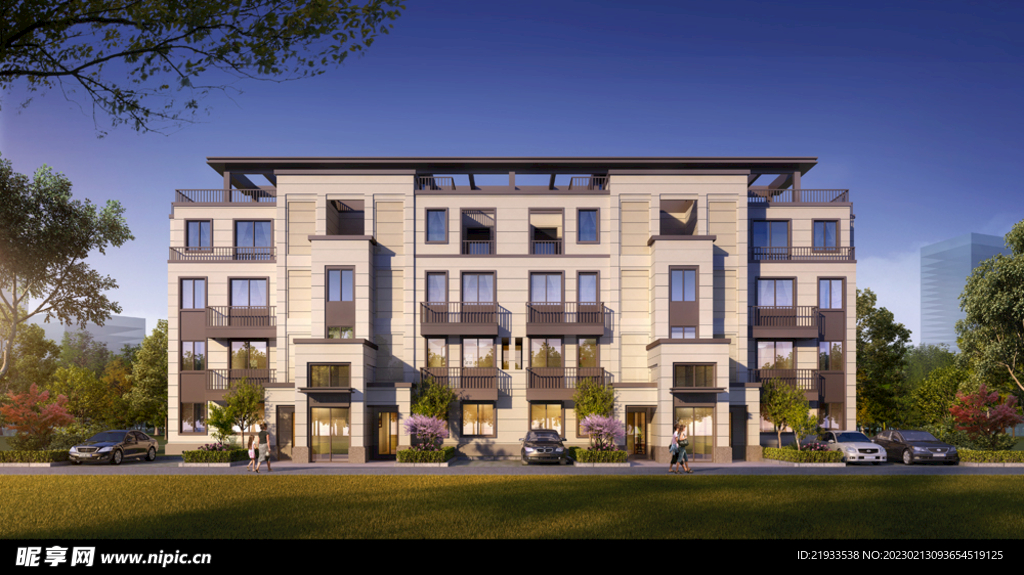 住宅叠墅小区立面效果图