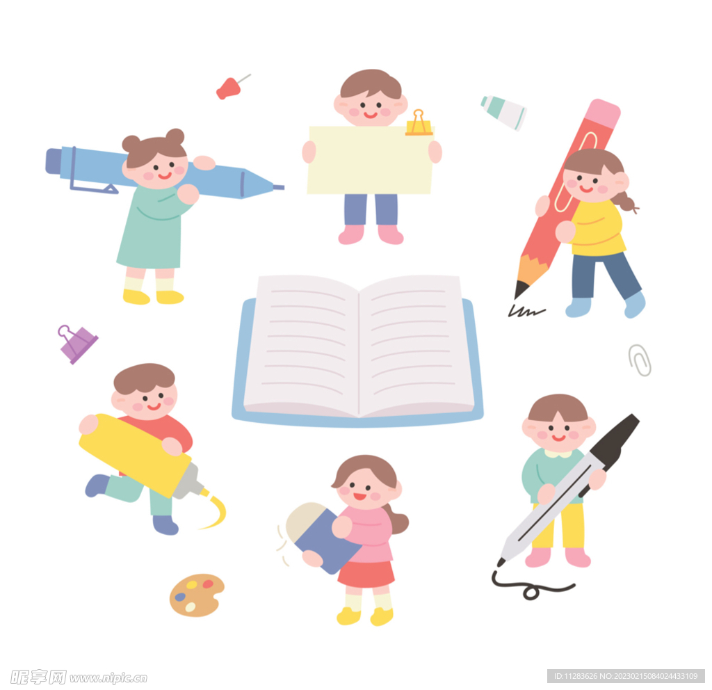 可爱儿童小学生