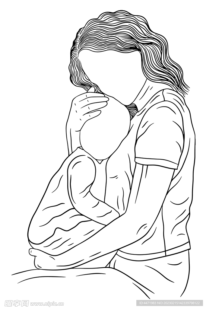 母爱插画