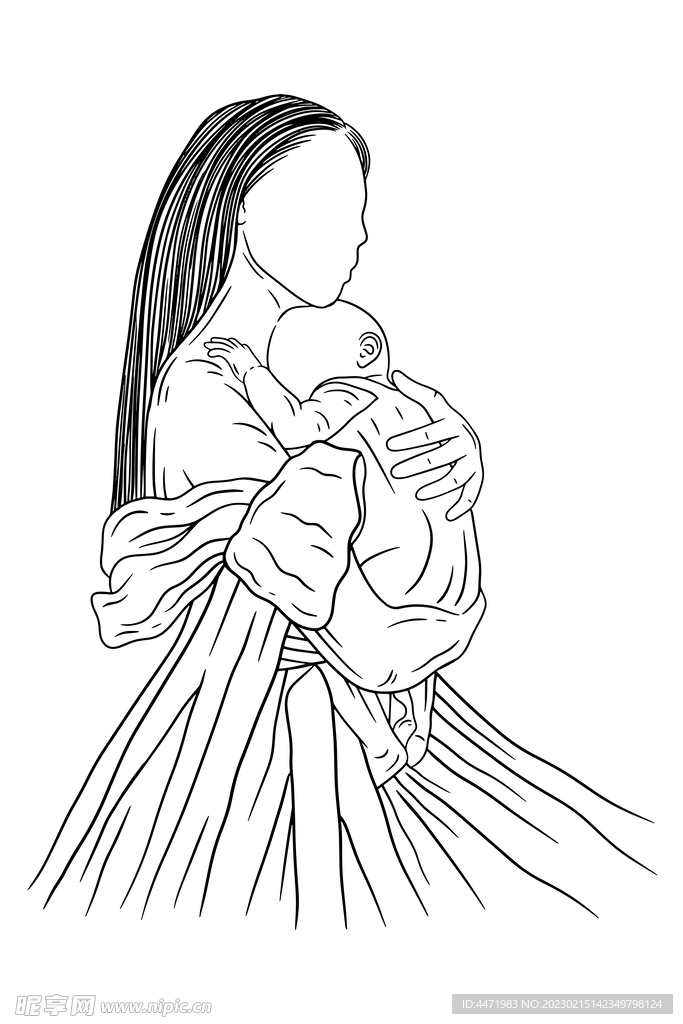 母爱插画 
