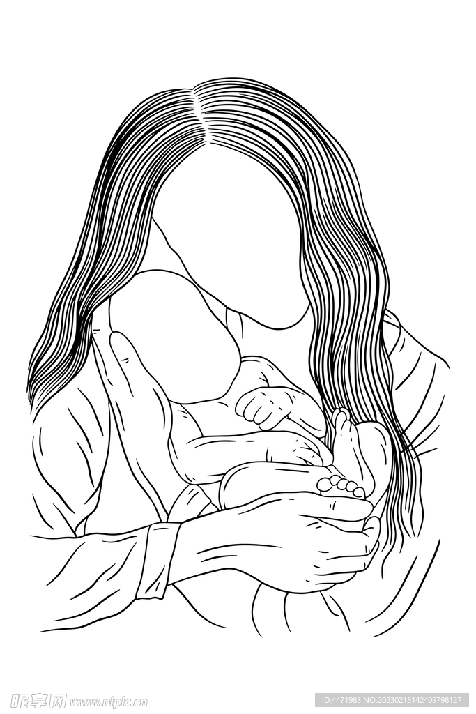 母爱插画 