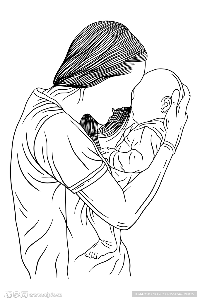 母爱插画 