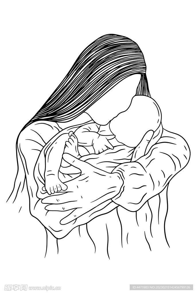 母爱插画 