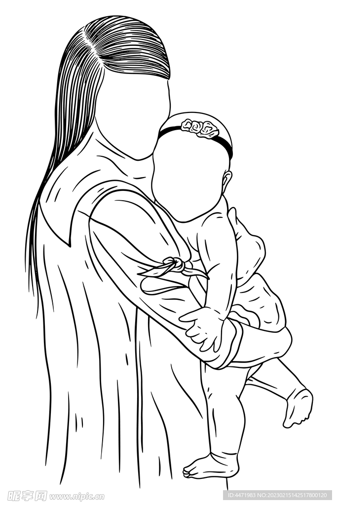 母爱插画 