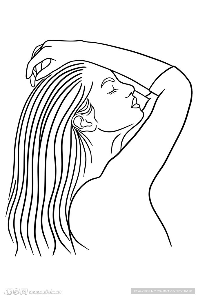 简笔画美女