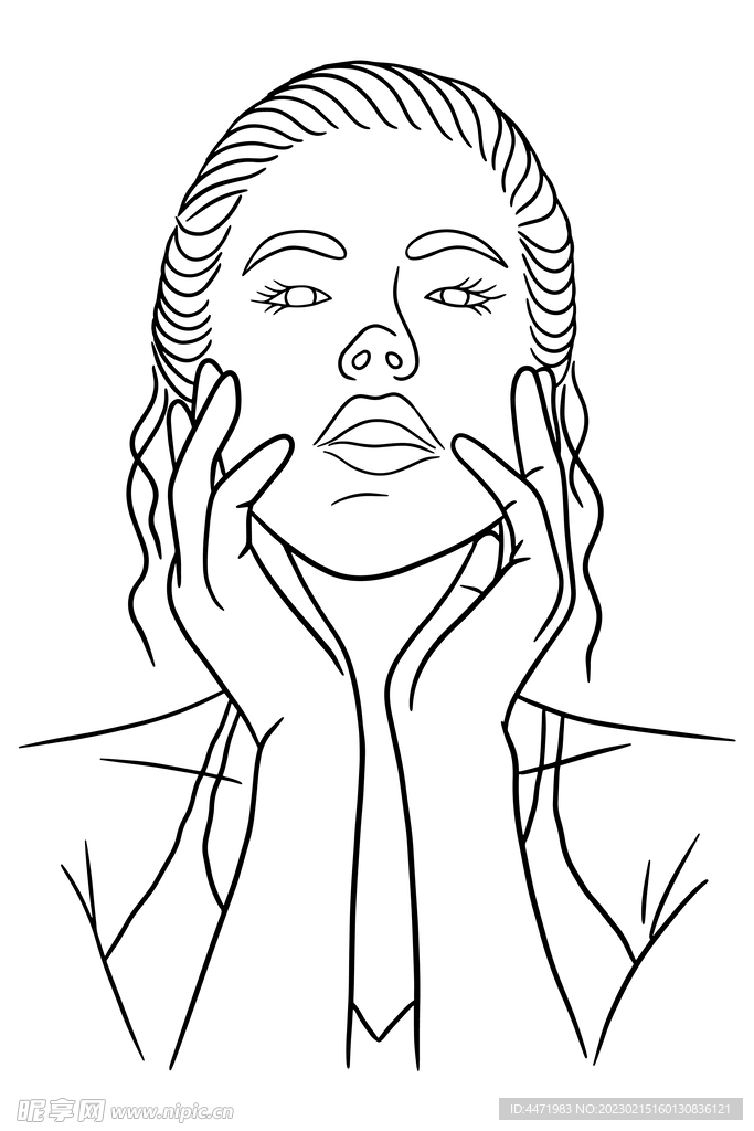 简笔画美女