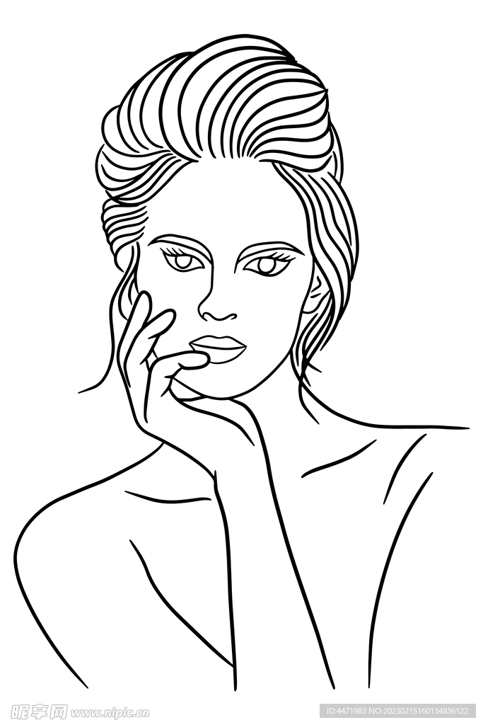 简笔画美女