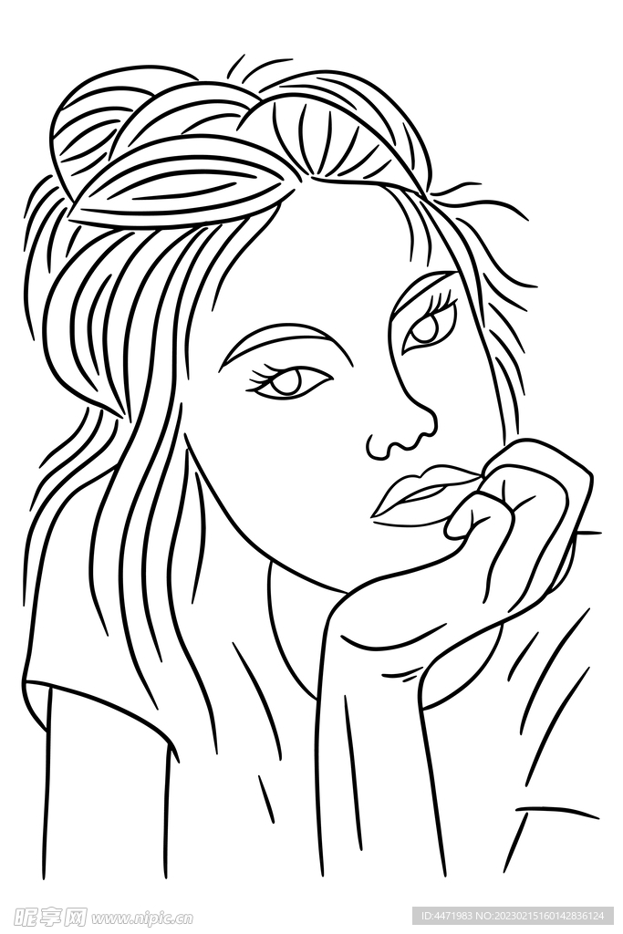 简笔画美女 