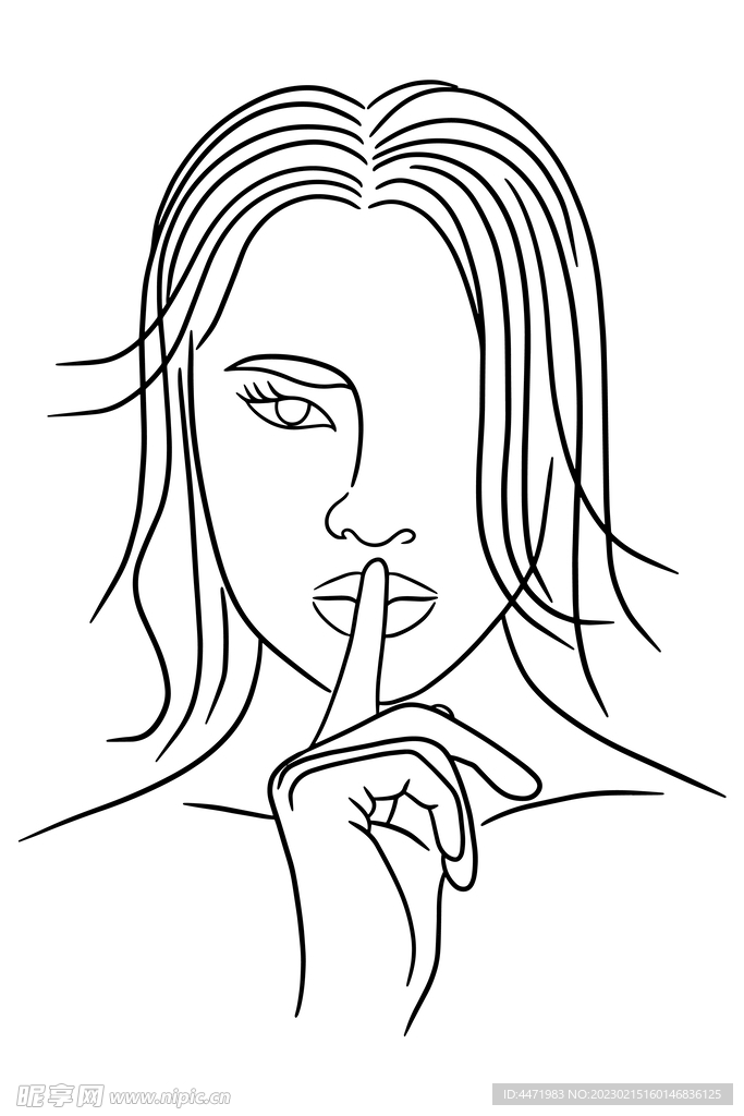 简笔画美女 