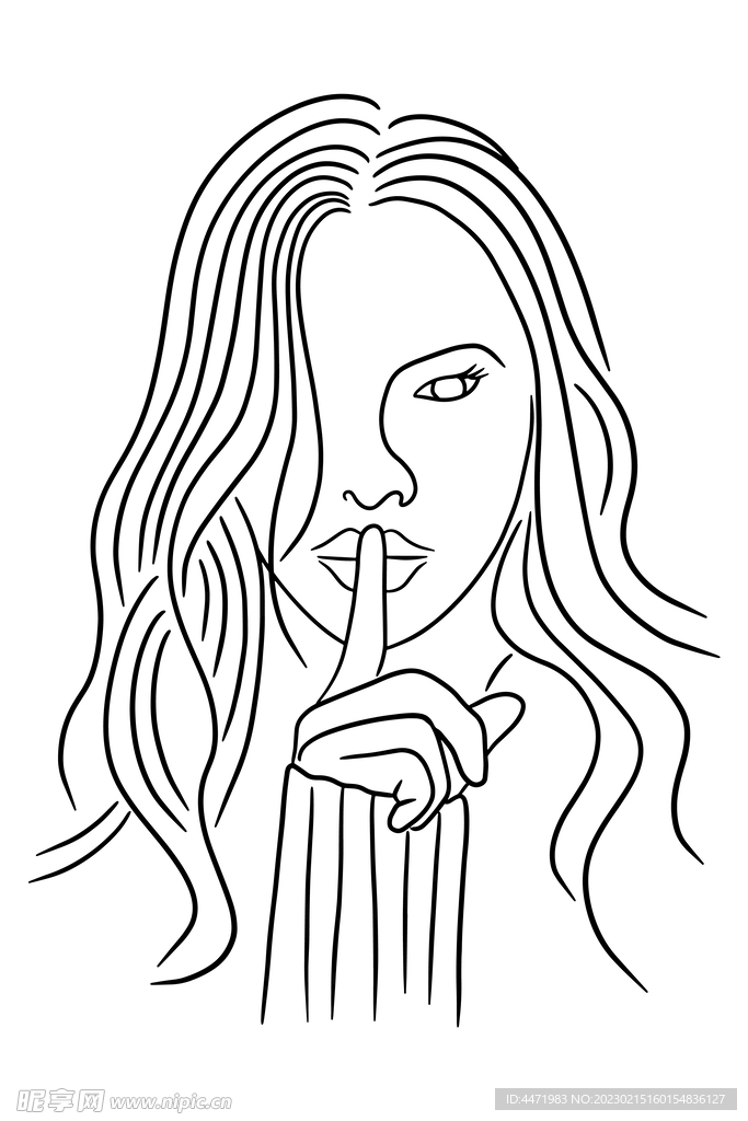 简笔画美女 