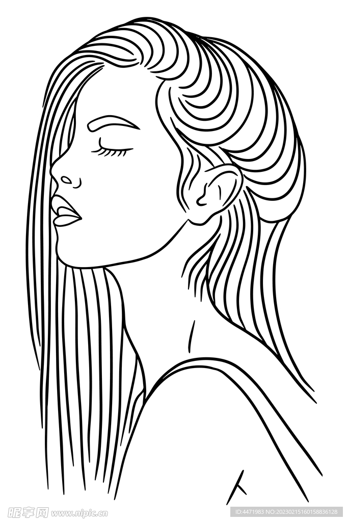 简笔画美女 