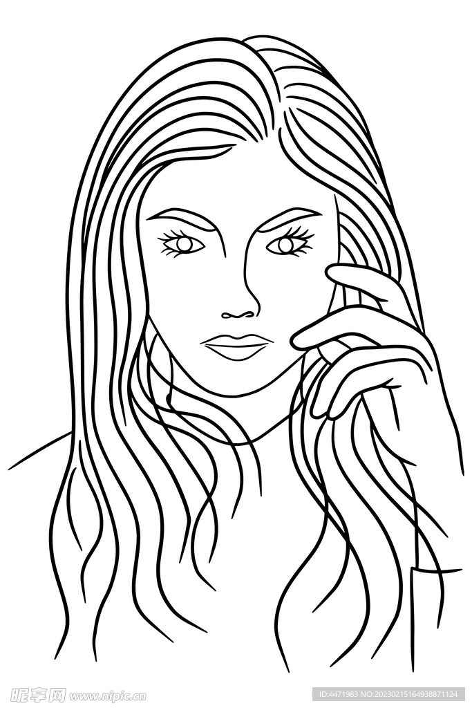 简笔画美女
