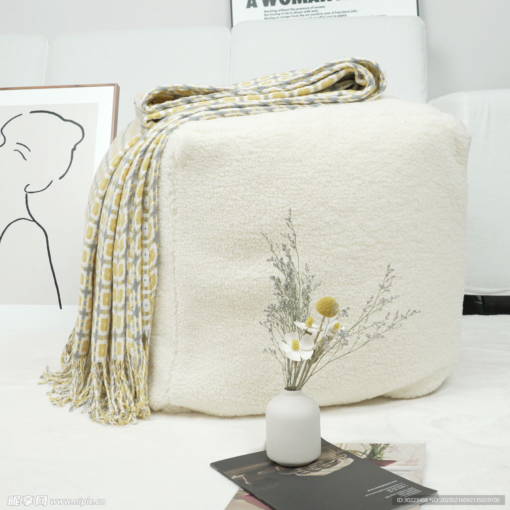 家居家纺毛绒墩子毯子