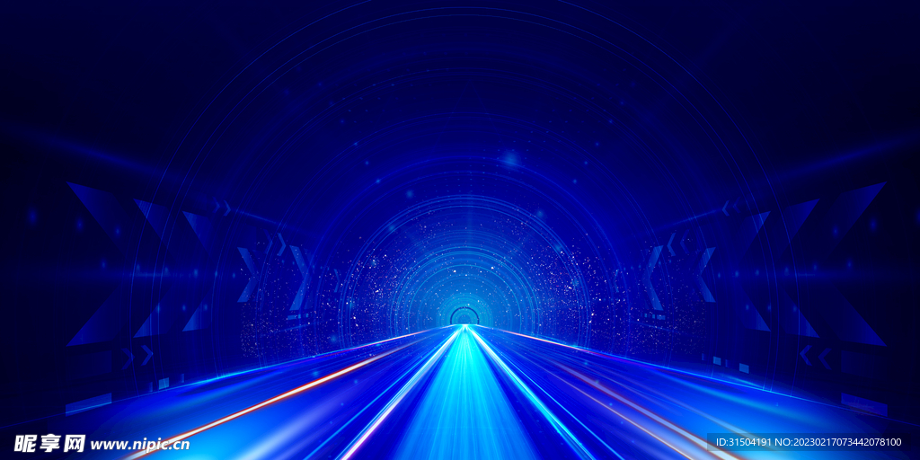 蓝色科技车道背景