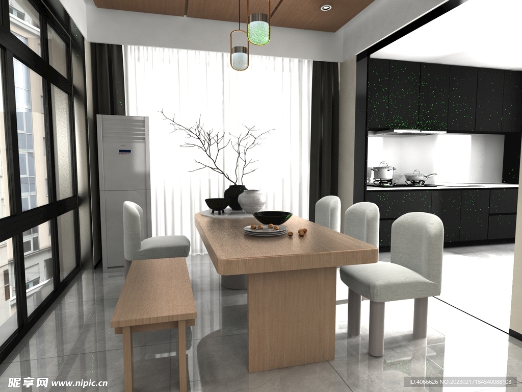 餐厅茶桌3d模型