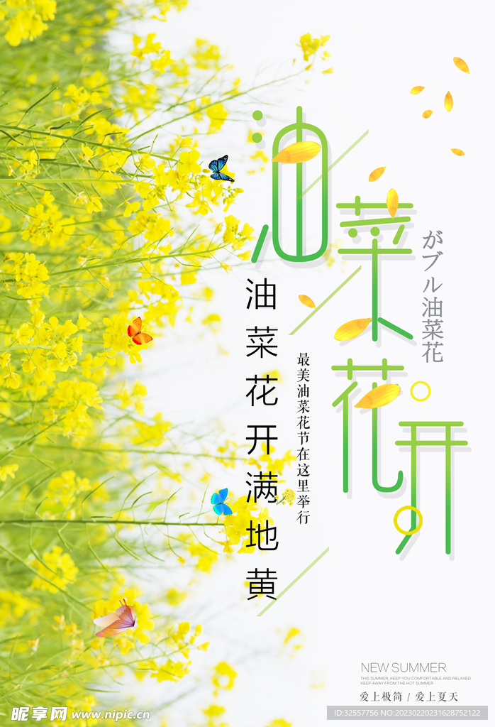 简约油菜花宣传海报